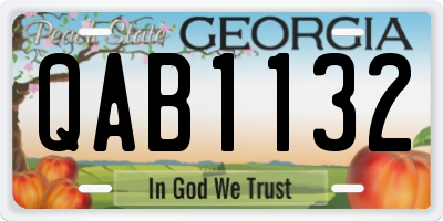 GA license plate QAB1132