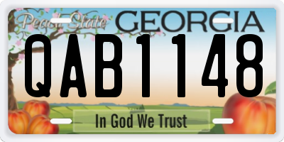 GA license plate QAB1148