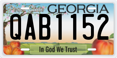 GA license plate QAB1152