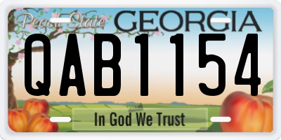 GA license plate QAB1154