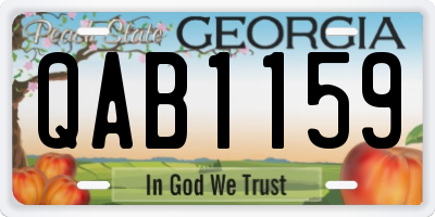 GA license plate QAB1159