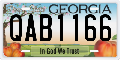GA license plate QAB1166