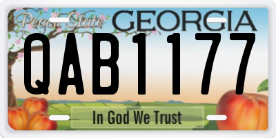 GA license plate QAB1177