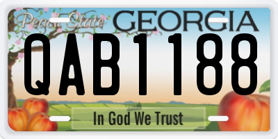 GA license plate QAB1188