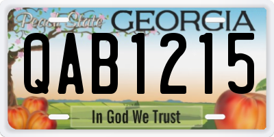 GA license plate QAB1215