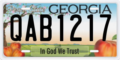 GA license plate QAB1217