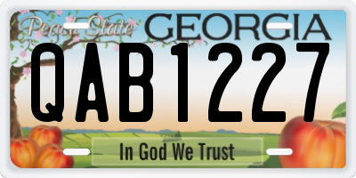 GA license plate QAB1227