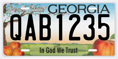 GA license plate QAB1235