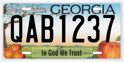 GA license plate QAB1237