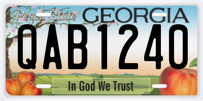 GA license plate QAB1240