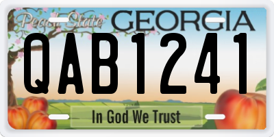 GA license plate QAB1241