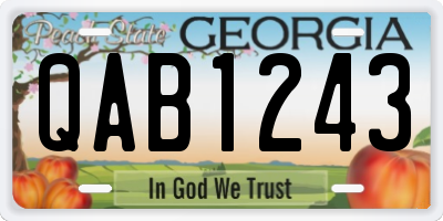 GA license plate QAB1243