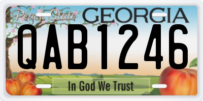 GA license plate QAB1246