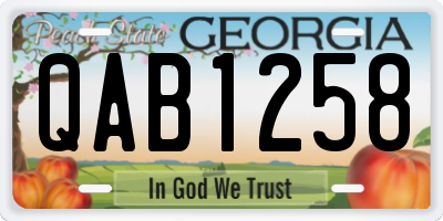 GA license plate QAB1258