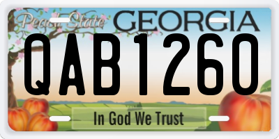 GA license plate QAB1260