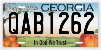 GA license plate QAB1262