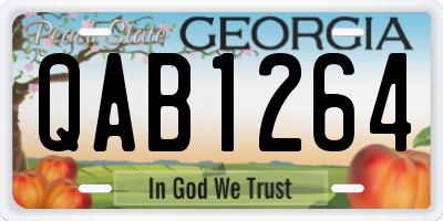 GA license plate QAB1264