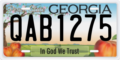 GA license plate QAB1275