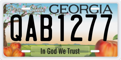 GA license plate QAB1277