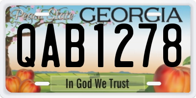GA license plate QAB1278