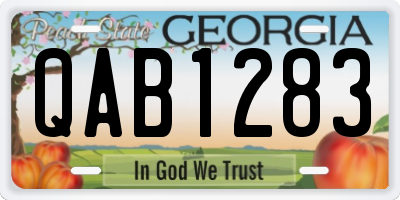 GA license plate QAB1283