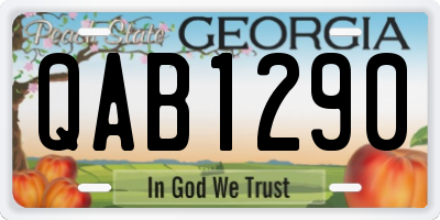 GA license plate QAB1290