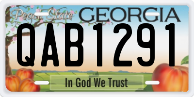 GA license plate QAB1291