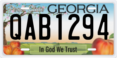 GA license plate QAB1294