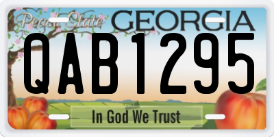 GA license plate QAB1295
