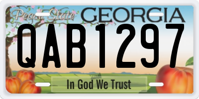 GA license plate QAB1297