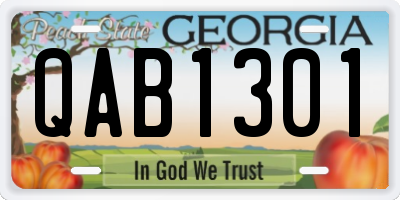 GA license plate QAB1301