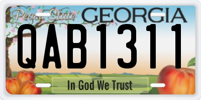 GA license plate QAB1311