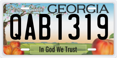 GA license plate QAB1319