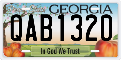 GA license plate QAB1320