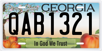 GA license plate QAB1321