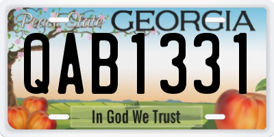 GA license plate QAB1331