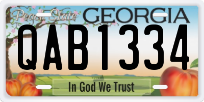 GA license plate QAB1334