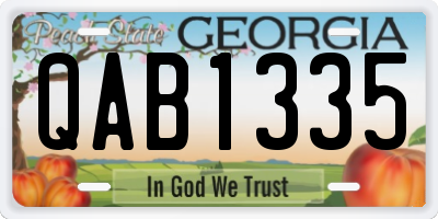 GA license plate QAB1335