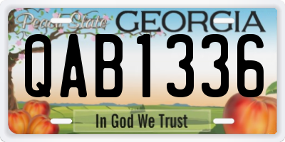 GA license plate QAB1336