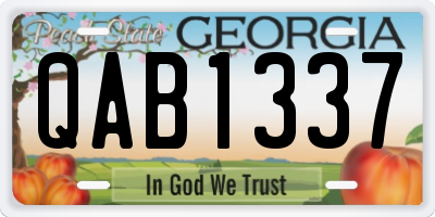 GA license plate QAB1337