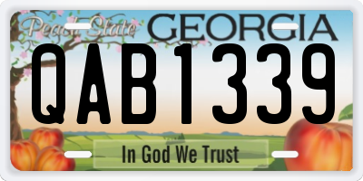 GA license plate QAB1339