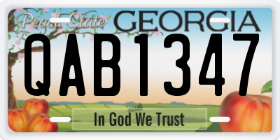 GA license plate QAB1347