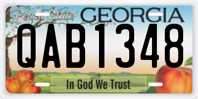 GA license plate QAB1348