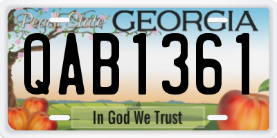 GA license plate QAB1361