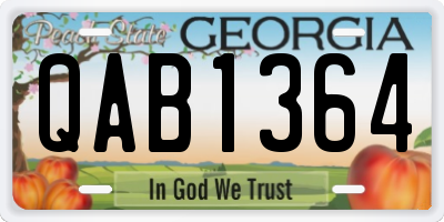 GA license plate QAB1364