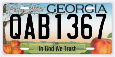 GA license plate QAB1367