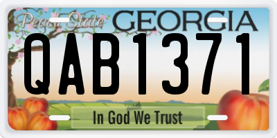 GA license plate QAB1371