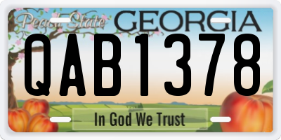 GA license plate QAB1378