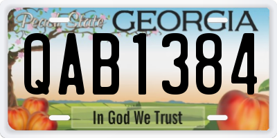 GA license plate QAB1384