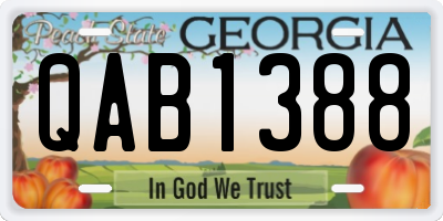 GA license plate QAB1388